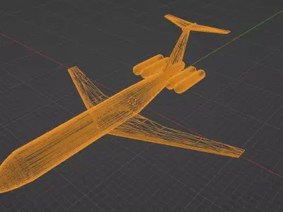 Fictional proposed Quad Engine Jetliner VC10 series 1400 Inspire 3D model
