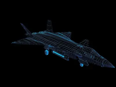 Stealth aircraft J-20 3D model