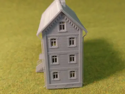 Tenement house 1-87 resin 3D print model