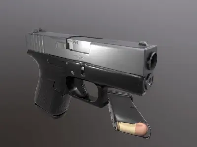 Model of the Glock43 pistol Low-poly 3D model