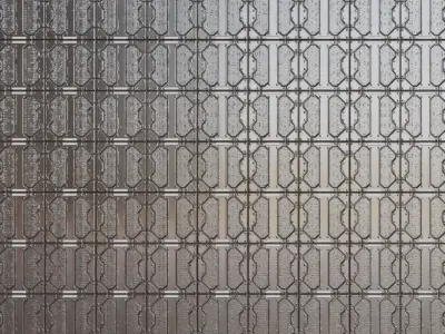 Sci-Fi Circular Perforated Metal Floor PBR Seamless Texture