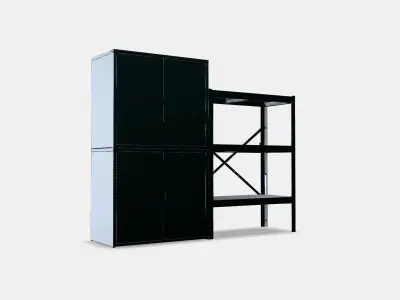 BROR shelf with cupboard Low-poly 3D model