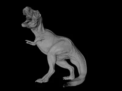 Jurassic Park T-rex Animated roar FBX 3D model