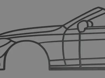 Mercedes Benz CLE Cabrio Wall Silhouette 3D print model