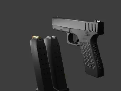 glock 17 gen 4 low poly Low-poly 3D model