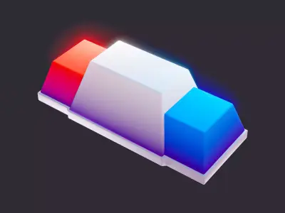 Lowpoly Police Siren 3D model