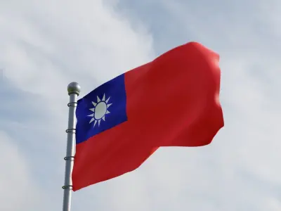 Animated Taiwan Flags  3D model