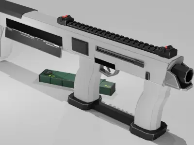 Sci-Fi sub-machine gun model Free low-poly 3D model