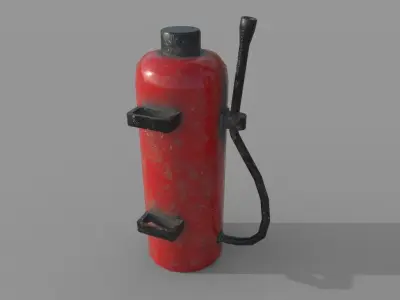 2 Old Fire Extinguishers Low-poly 3D model