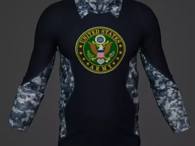 Military Soldier Clothing T-shirt Low-poly 3D model 22
