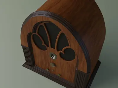 Antique Radio Low-poly 3D model