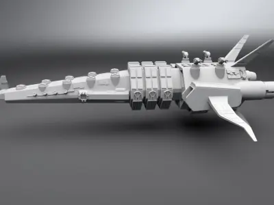 Missile Battery Ship Scale model 3D print model