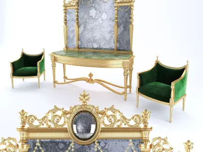 classical console set 3D model