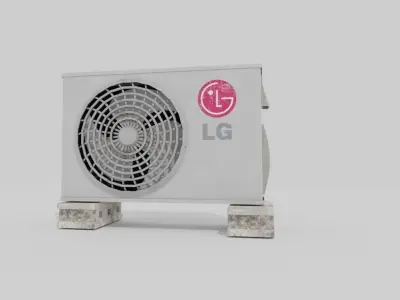 Air condensing unit with 4K texture Low-poly 3D model