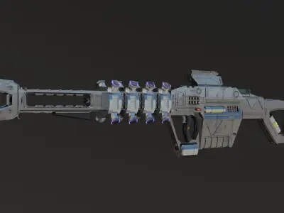 Sci-fi Rifle Low-poly 3D model
