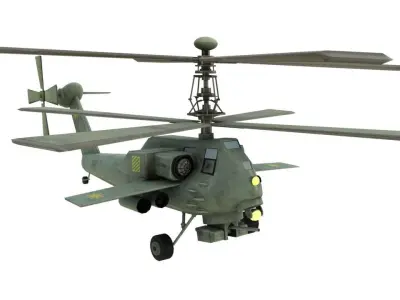 Helicopter for games Low-poly 3D model