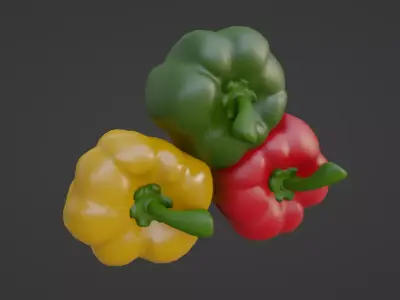 Cartoon Bell Peppers 3D model