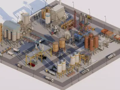 Industrial Factory-Factory building 3D model