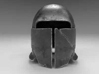 Knights Helmet with PBR material Low-poly 3d model Low-poly 3D model