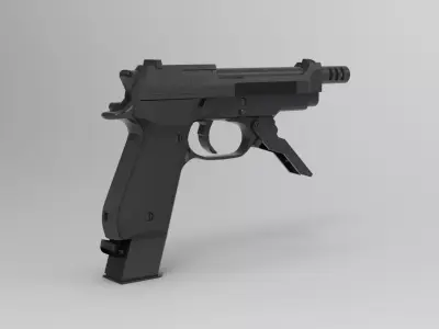 Beretta 93R machine pistol 3D model