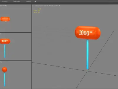 Inflatable hammer - Cartoon toy hammer Low-poly 3D model