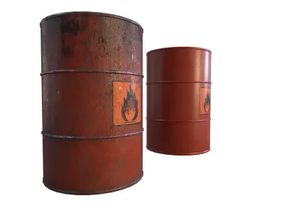 Explosive Barrel Low-poly 3D model