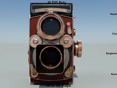 Ancient Camera Low-poly 3D model