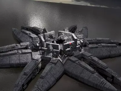 Star Flower platform ship Kit bash  3D model