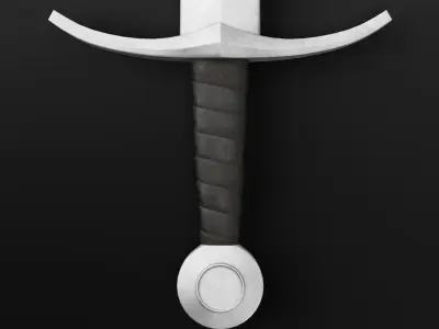 Medieval Sword 04 low poly plus old texture and sheath UE Low-poly 3D model