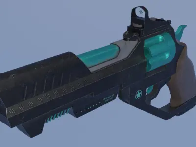 Revolver Weapon Game Ready Model Low-poly 3D model