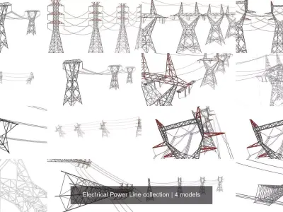 Electrical Power Line collection 3D Model Pack