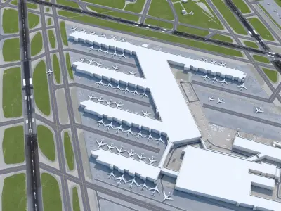 Louisville Airport 15km Low-poly 3D model