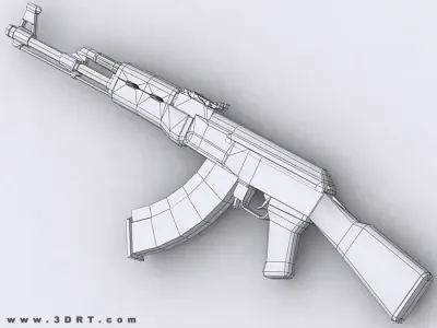 3DRT - Modern Firearms Animated - AK-47  Low-poly 3D model