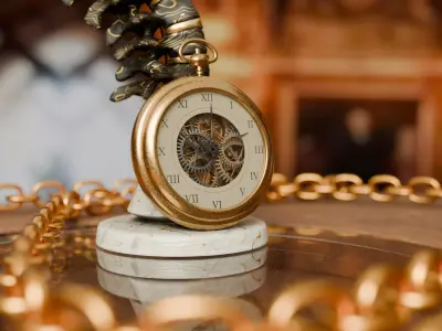 Vintage Steampunk Pocket Watch  low-Poly  Low-poly 3D model