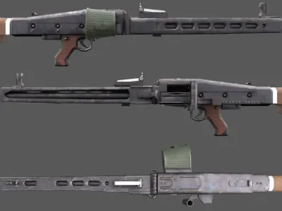 World War 2 Weapon Pack - 11 Weapons Low-poly 3D model