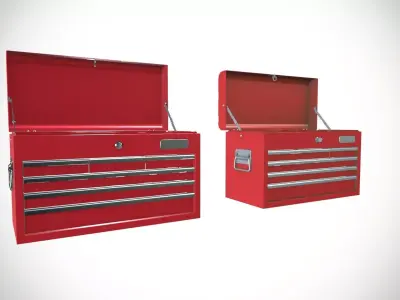 Metal Tool Chest Low-poly 3D model