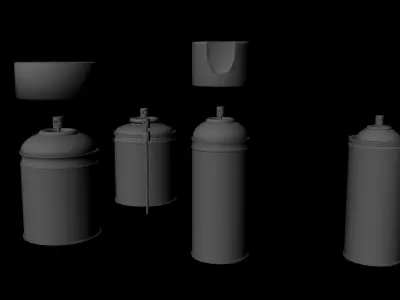 Spray Cans untextured Free 3D model