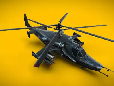 Military Attack Helicopter Game Ready 3D Model 3D model