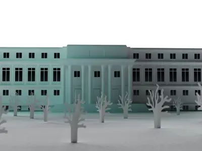 White Royal Mint Mansion  Free 3D model