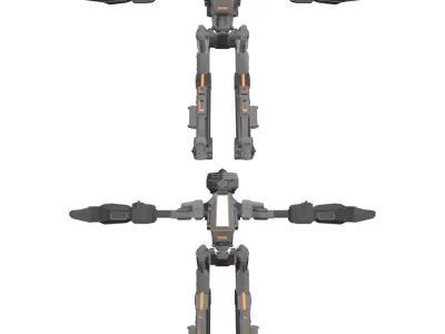 Rigged worker droid robot 3D model