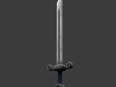 Diablo Inspired Blade - One handed Sword Low-poly 3D model