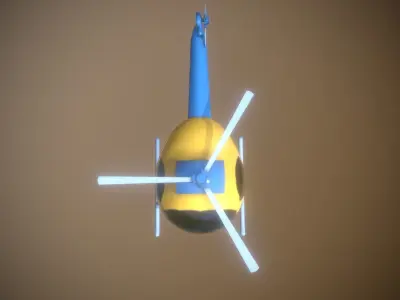 Helicopter Toy Plastic low-poly game ready Low-poly 3D model