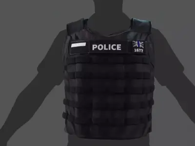 London Police Stab-Proof Vest UK Police Body Armor  Low-poly 3D model
