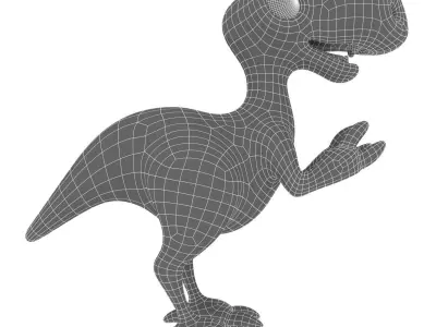 Toy dinosaur green Low-poly 3D model