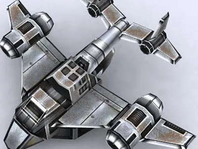 3DRT - Sci-Fi Forces - Bomber 4  Low-poly 3D model