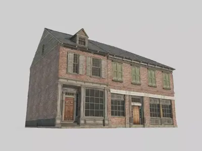 18th-century brick buildings in urban towns 3D model