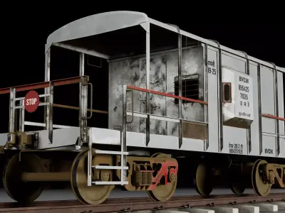 Indian Railways BVCM Brake Van Low-poly 3D model