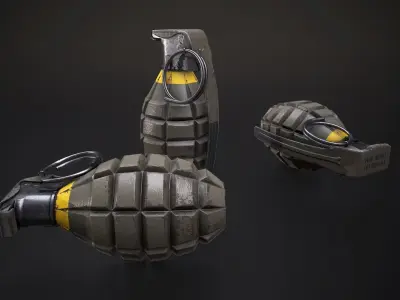 Grenade MK2 - Low Poly 3D Model Low-poly 3D model