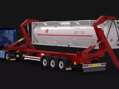 Generic Self Loading Truck an ISO Tank 3D model