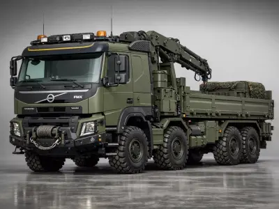 Heavy Military Transport Truck Offroad Cargo Utility Model 3D model